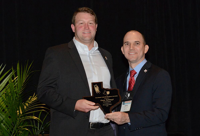 Travis Yarbrough -- Rising Star (2017) Travis Yarbrough, risk analyst for Tarrant County (TX), was named Texas PRIMA's Rising Star (2017). Yarbrough received his award from Texas PRIMA President John Palm III during the organization's annual Conference & Expo (Nov. 14, 2017 – Galveston)